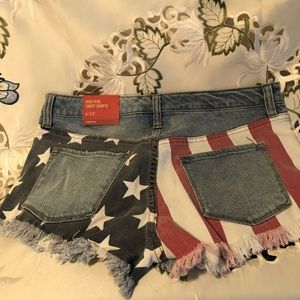 Missimo American Flag High-Rise Short Shorts